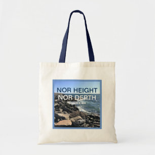 Inspirational Bible Verse Waves of the Sea Blue Tote Bag