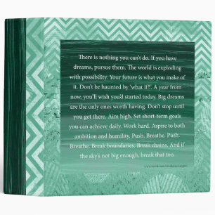 Inspirational Big Dreams Motivational Pep Talk Binder