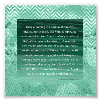 Inspirational Big Dreams Motivational Pep Talk Photo Print