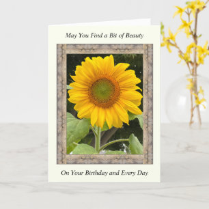 Inspirational Birthday Card with a Sunflower