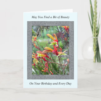 Inspirational Birthday Card with Kangaroo Paws