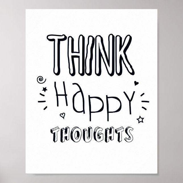 Inspirational Black and White Scandi typographic Poster (Front)