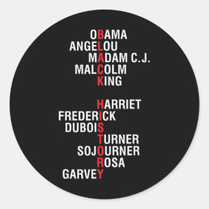 Inspirational Black History Leaders  Classic Round Sticker