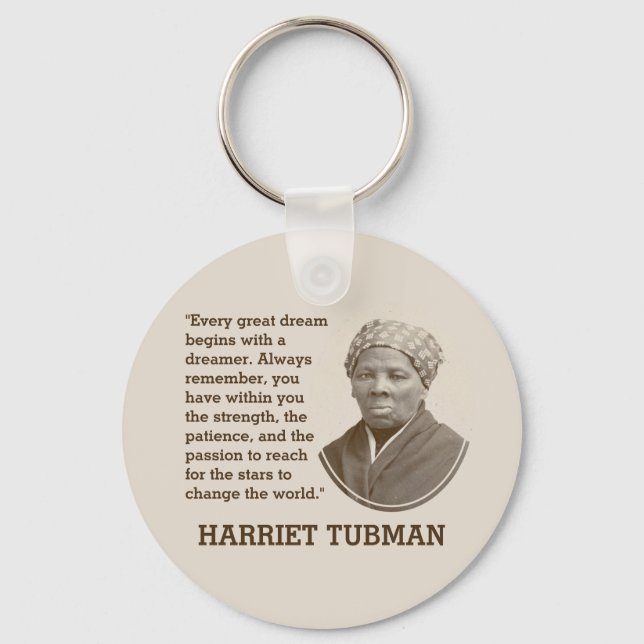 Inspirational Black History Month HARRIET TUBMAN Keychain (Front)