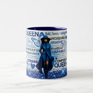 Inspirational Black Woman , Positive Affirmations Two-Tone Coffee Mug