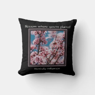 Inspirational BLOSSOM WHERE PLANTED Personalized Throw Pillow