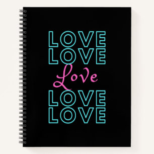 Inspirational Blue Pink Love Design Notebook