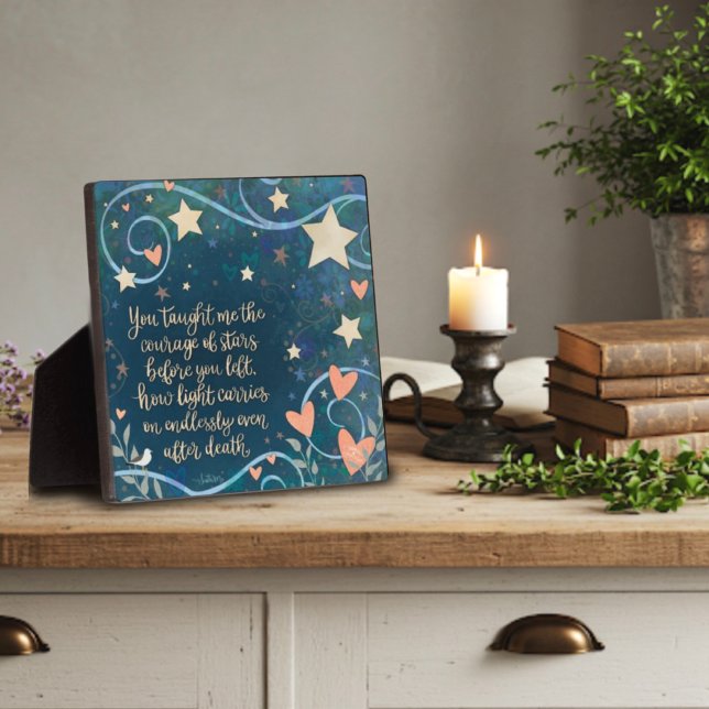 Inspirational Blue Stars  Hearts Memory Quote  Plaque (Creator Uploaded)