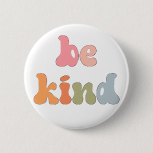 Inspirational Boho Colourful Watercolor Be Kind 2 Inch Round Button