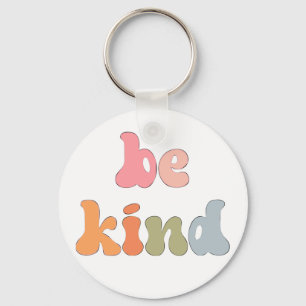 Inspirational Boho Colourful Watercolor Be Kind Keychain
