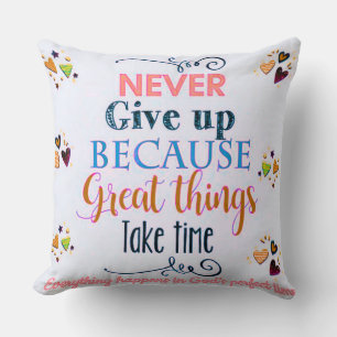 Inspirational Bold Letters Quote Throw Pillow