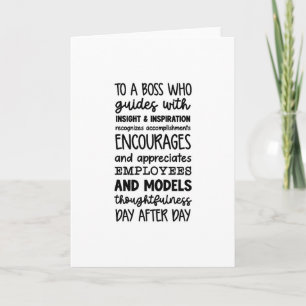 Inspirational Boss Appreciation Thank You Card