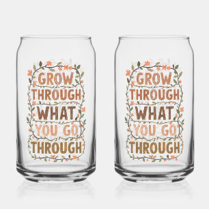 Inspirational Botanical Growth Saying Can Glass