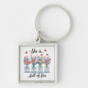 Inspirational Butterfly/Floral Bible Scripture Keychain