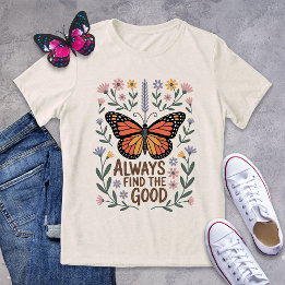 Inspirational Butterfly Floral Positivity Tri-Blend Shirt