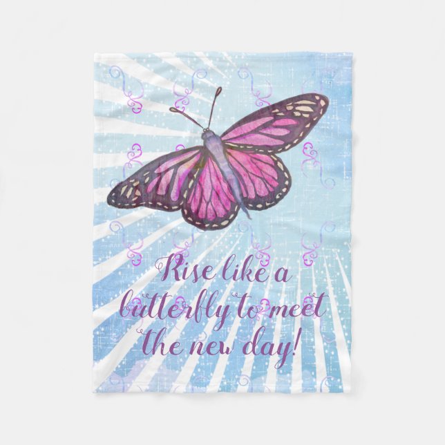 Inspirational Butterfly Keep You Warm Fleece Blanket (Front)