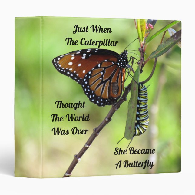 Inspirational Butterfly Quote Binder (Front/Spine)