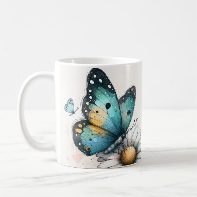 Inspirational Butterfly Quote Coffee Mug (Left)