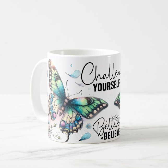 Inspirational Butterfly Quote Coffee Mug (Front Left)