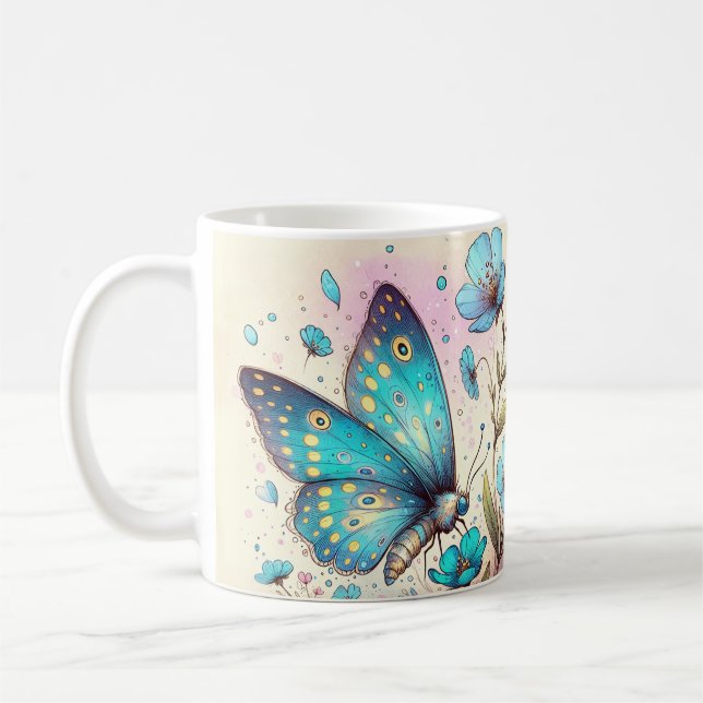 Inspirational Butterfly Quote Coffee Mug (Left)