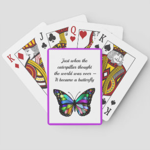 Inspirational Butterfly Quote Elegant Hopeful Playing Cards