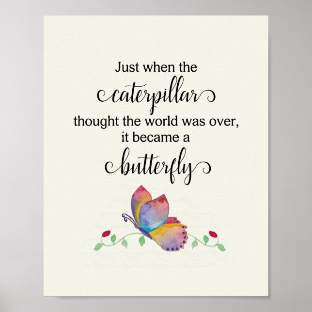 Inspirational Butterfly Wall Art (Front)