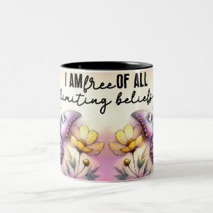 Inspirational Butterfly Wrap Two-Tone Coffee Mug