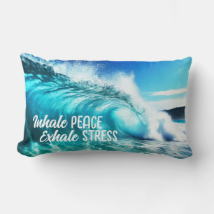 Inspirational Calming Ocean Wave Lumbar Pillow