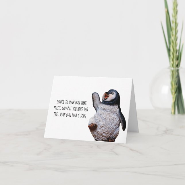 Inspirational Card - Penguin Haiku (Front)