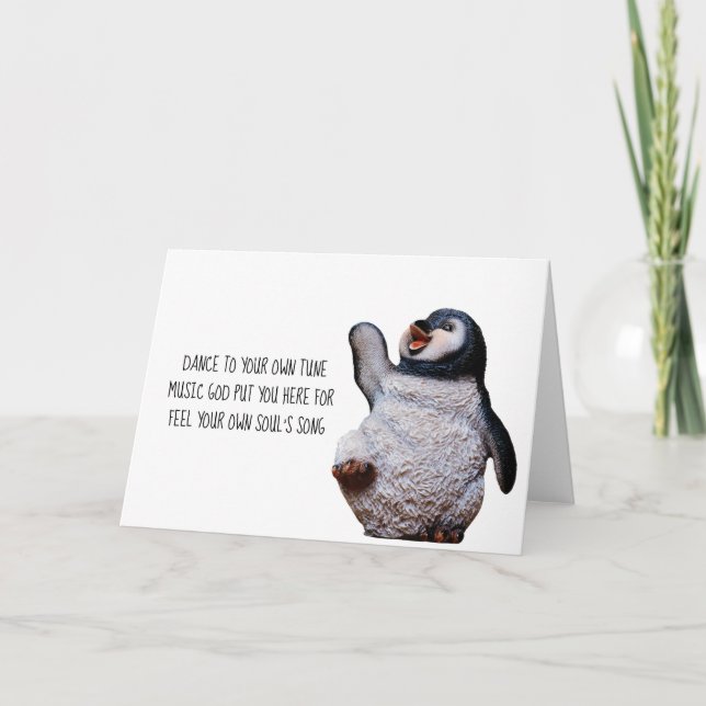 Inspirational Card - Penguin Haiku (Front)