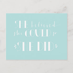 Inspirational Card - "She Believed"