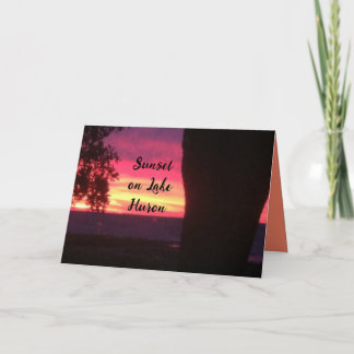 Inspirational card Sunset on Lake Huron
