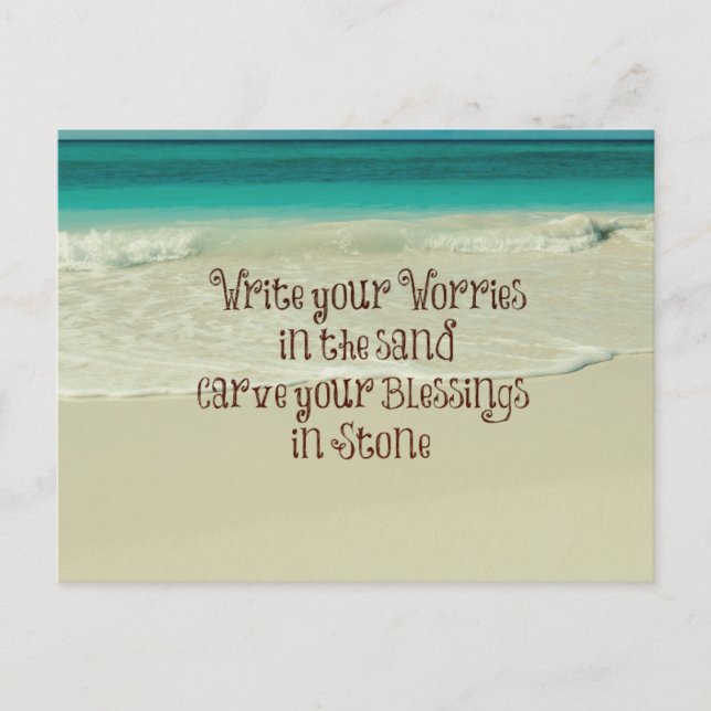 Inspirational Carve your Blessings in Stone Quote Postcard (Front)
