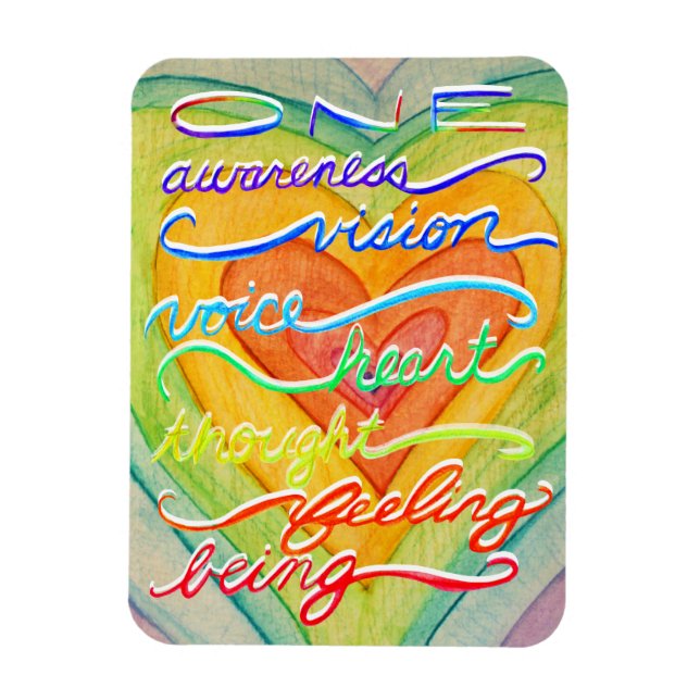 Inspirational Chakra Rainbow Words Art Magnets (Vertical)