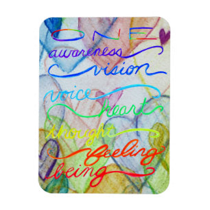 Inspirational Chakra Themed Rainbow Words Magnet