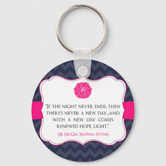 Inspirational Chevron Skipping Stones Keychain
