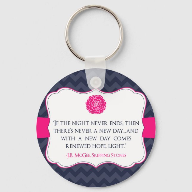 Inspirational Chevron Skipping Stones Keychain (Front)