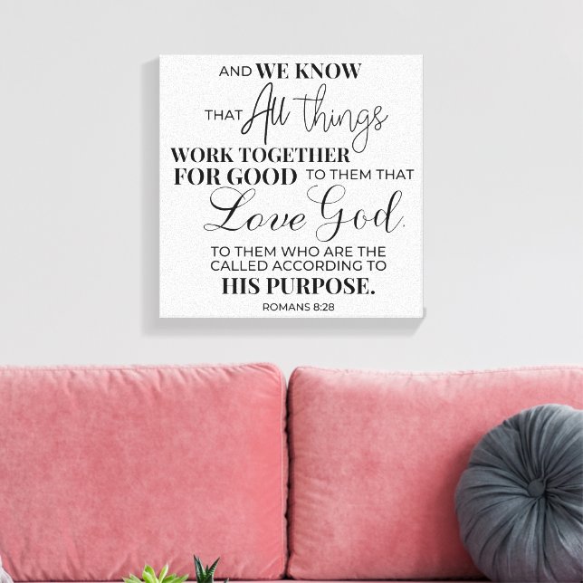 Inspirational Christian Bible Verse Canvas Print (Insitu(LivingRoom))