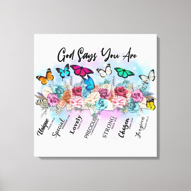 Inspirational Christian Bible Verse Canvas Print (Front)