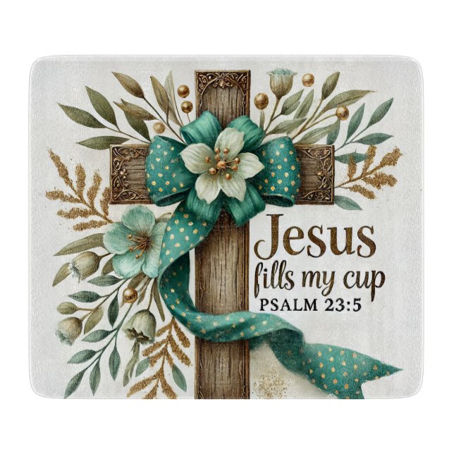 Inspirational Christian Bible Verse Cutting Board (Front)