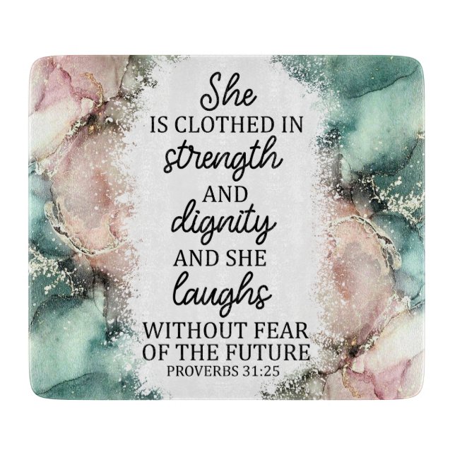 Inspirational Christian Bible Verse Cutting Board (Front)