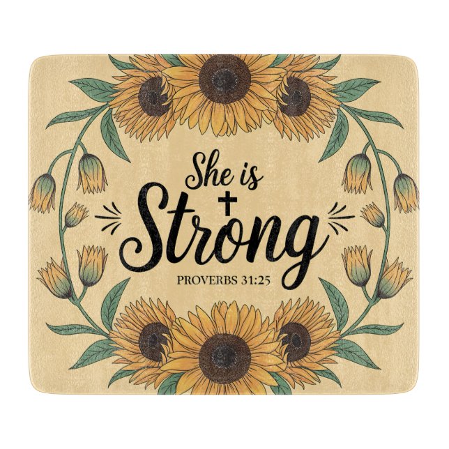 Inspirational Christian Bible Verse Cutting Board (Front)