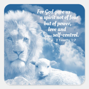 Inspirational Christian Bible Verse for Strength Square Sticker