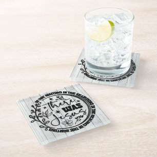 Inspirational Christian Bible Verse Glass Coaster