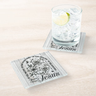 Inspirational Christian Bible Verse Glass Coaster