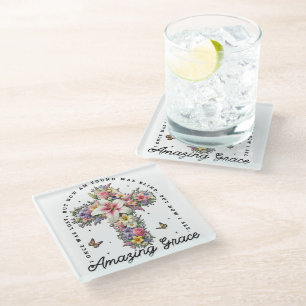 Inspirational Christian Bible Verse Glass Coaster