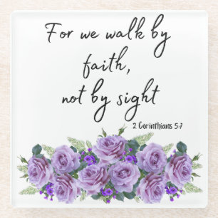 Inspirational Christian Bible Verse Glass Coaster