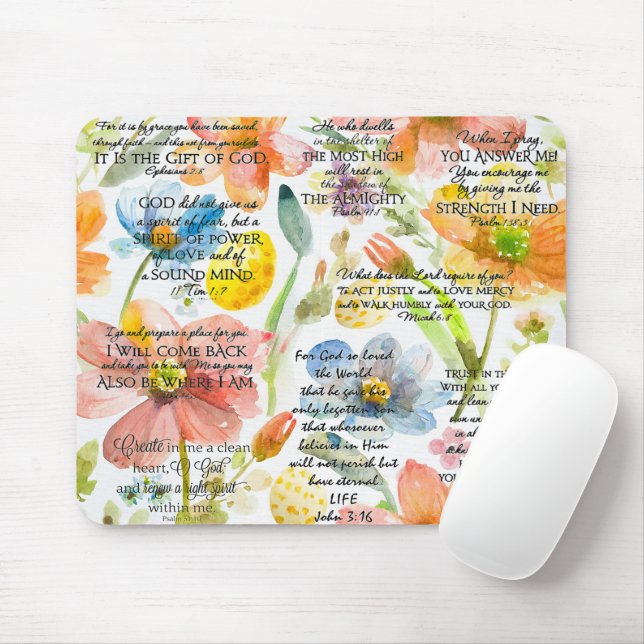 inspirational Christian Bible Verse Mouse Pad (With Mouse)