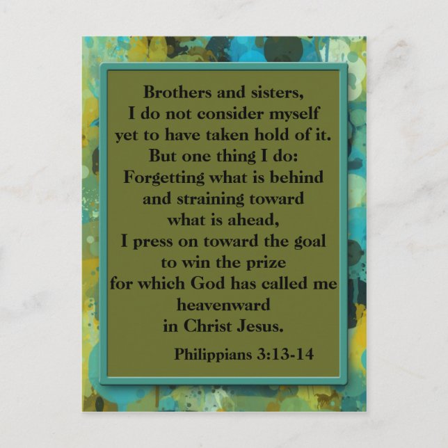 Inspirational Christian Bible Verse Postcard (Front)