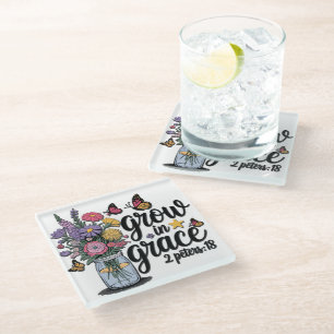 Inspirational Christian Bible Verse /Scripture Glass Coaster